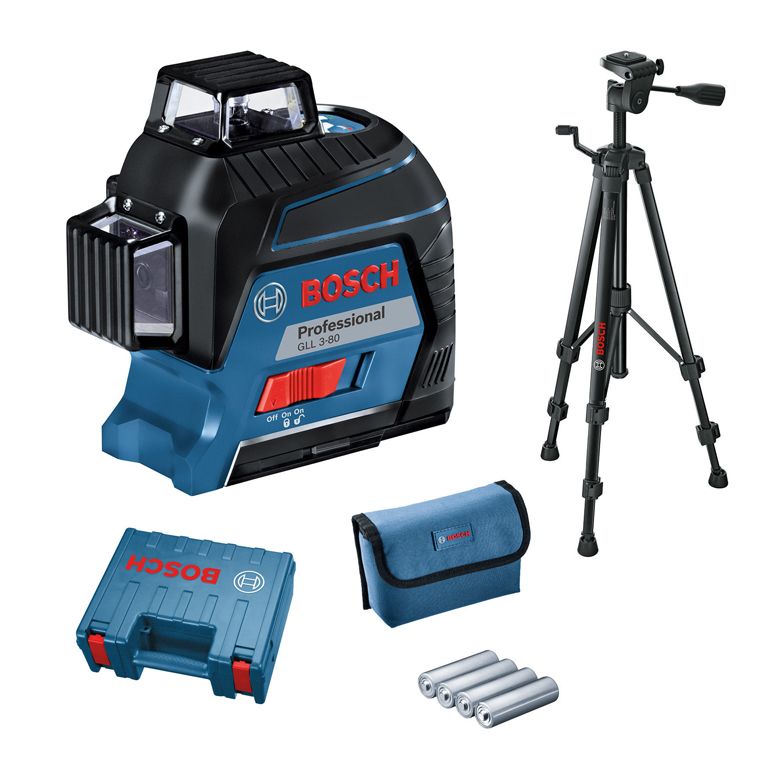 Laser 3 lignes GLL 3-80 Professional + trépied BT 150 Bosch 06159940KD