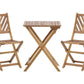 Salon de Jardin Bistrot Table et 2 Chaises en Bois