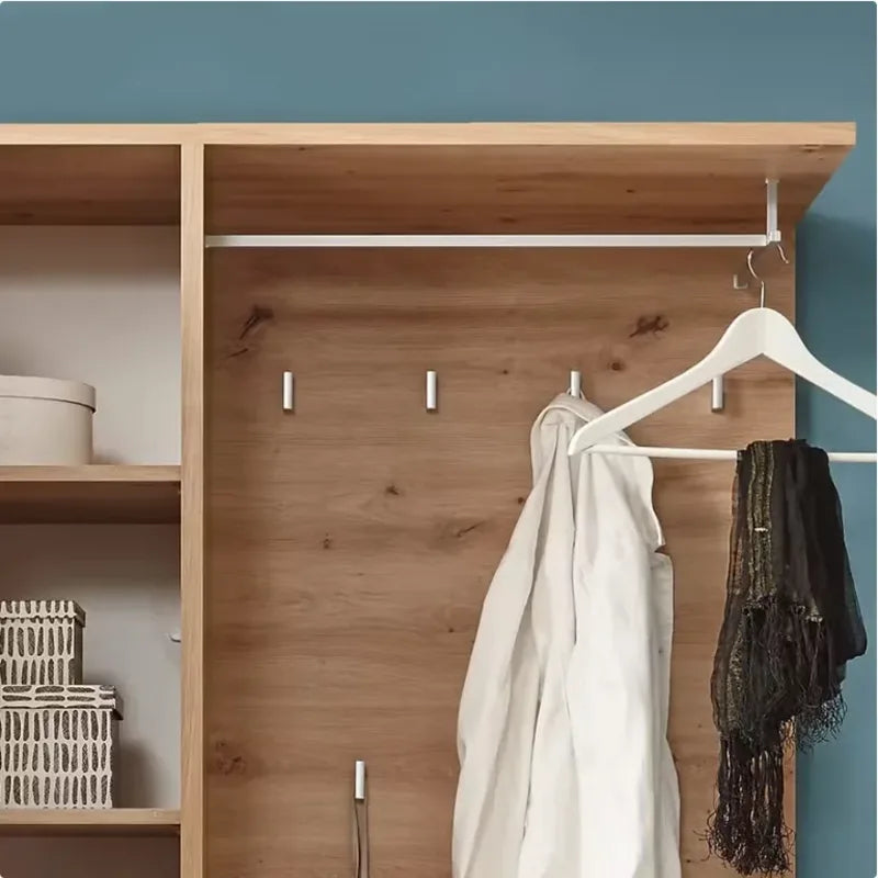 Meuble d'entrée compact imitation chêne & blanc