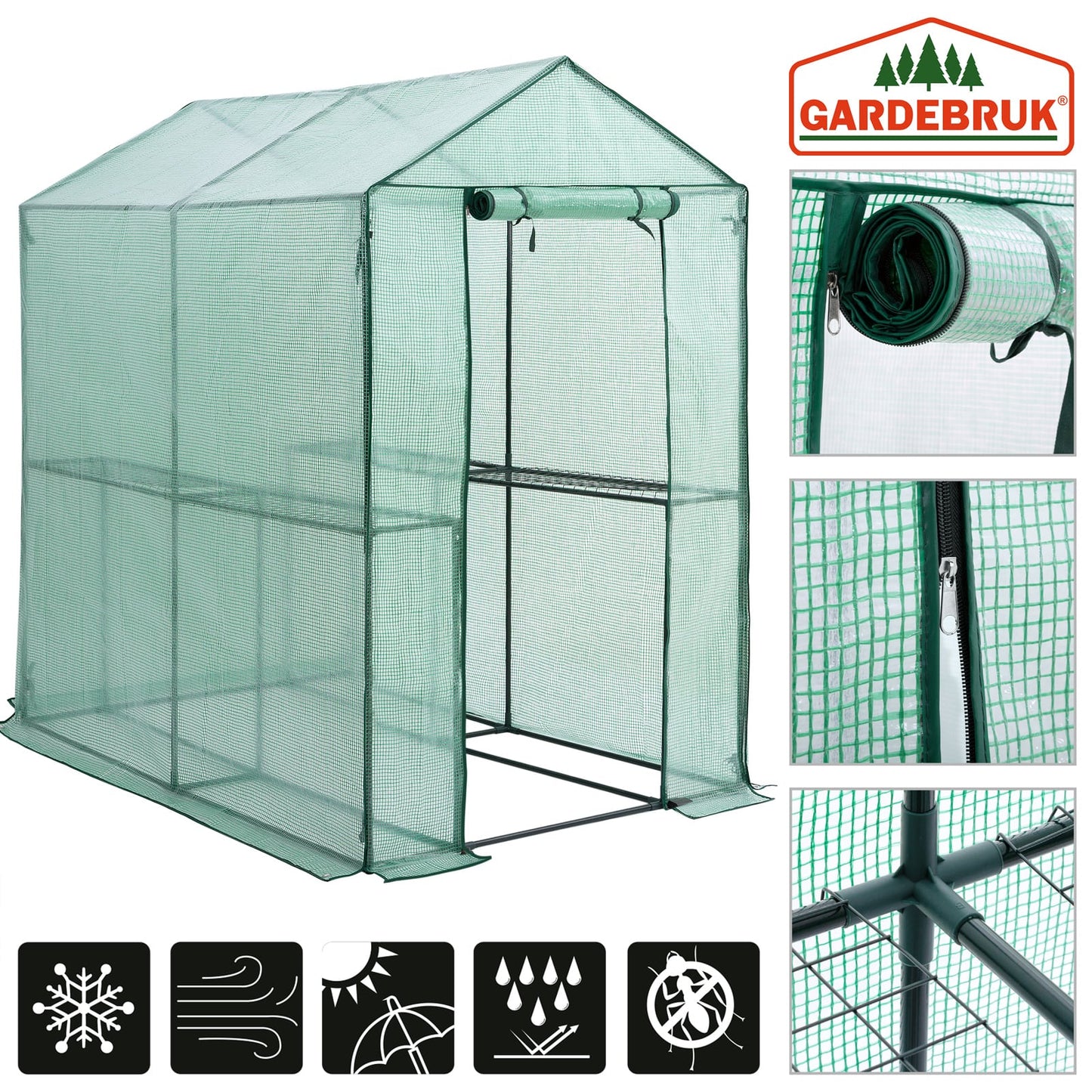 Serre de jardin en polyéthylène 190x186x120 cm