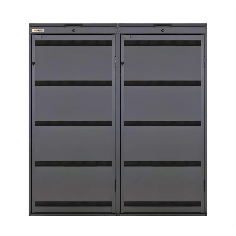 Cache Poubelle Noir 2 Places - Pour Conteneurs de 120L