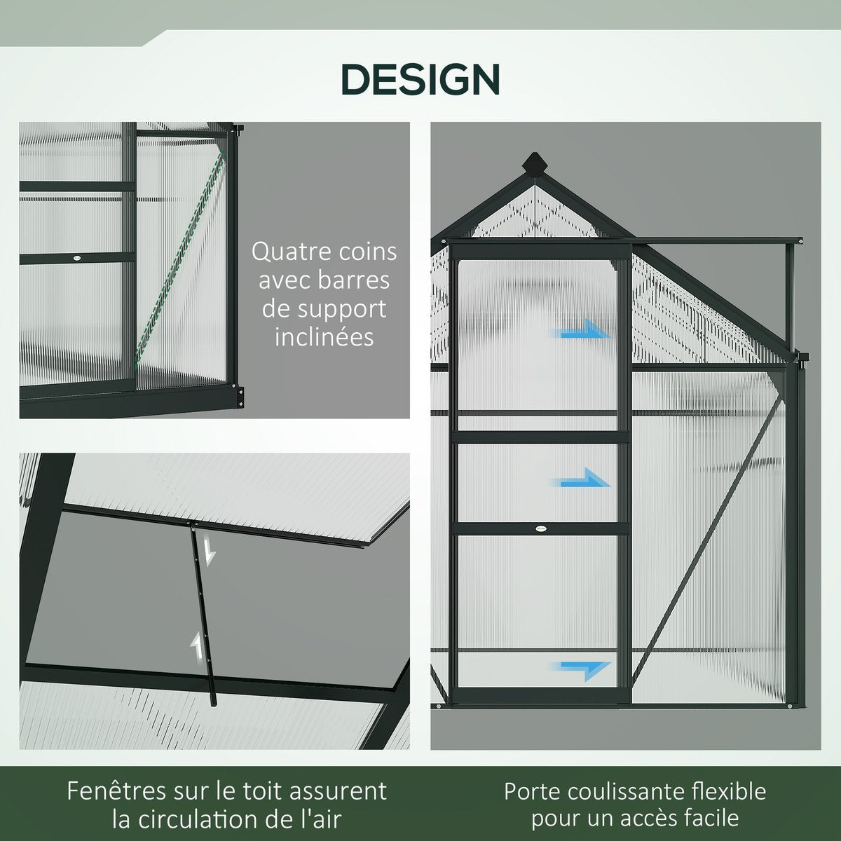 Serre de jardin polycarbonate alu
