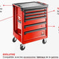 Servante rouge 6 tiroirs ROLL.6M3APF Facom