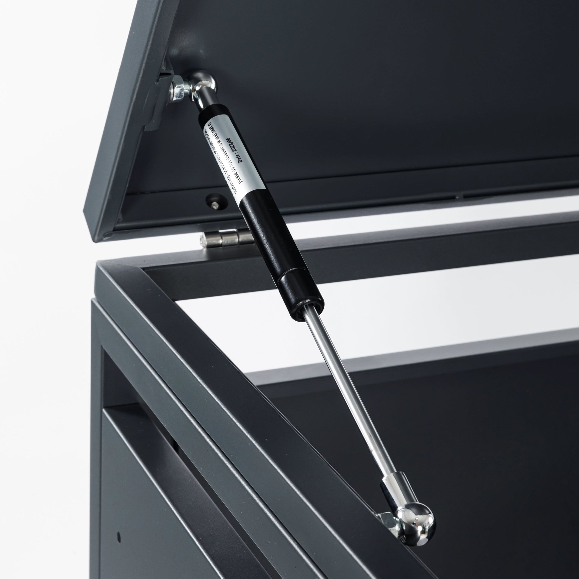 Cache poubelle en métal Anthracite/Effet Bois - 2 conteneurs