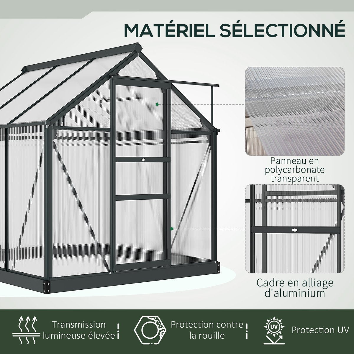 Serre de jardin polycarbonate alu