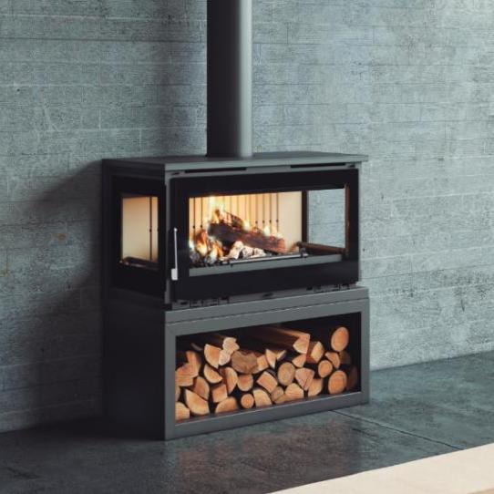 Poêle à bois 3 faces