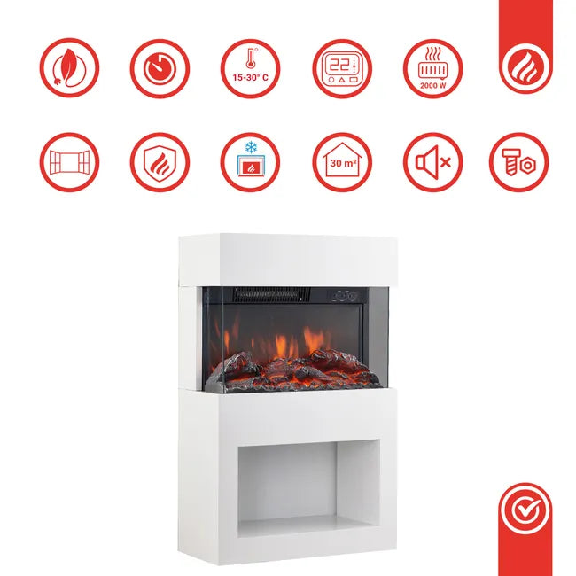 Cheminée Électrique - Poêle Électrique avec Chauffage